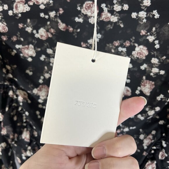 70/21 Dress Womens Size Small Chiffon Floral‎ print Cut Out long sleeve NWT Boho - Picture 6 of 11